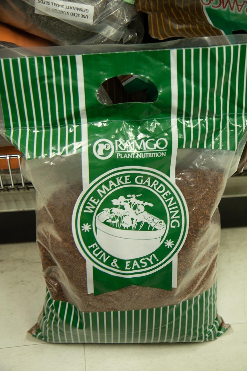 Bagged coco coir dust.