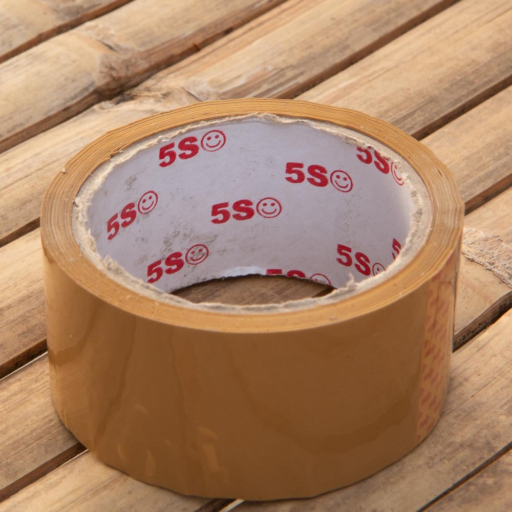 Roll of brown 2" wide packing tape.